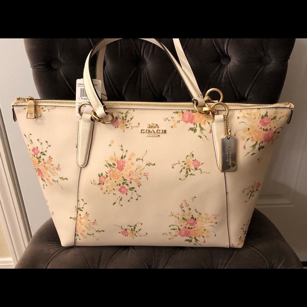 Coach Ava Tote with Floral Bundle Print